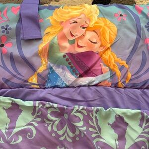 Purple Kids Throw Pillow Featuring Beloved Animated Sisters